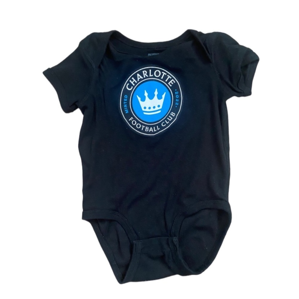Charlotte Football Club Charlotte FC Black logo Onesie - 24m - MLS soccer onesie